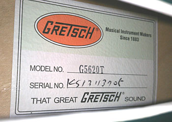gretsch Electromatic G5120のシリアルナンバー