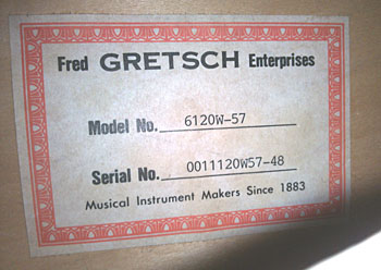 gretsch6120W-57のシリアルナンバー